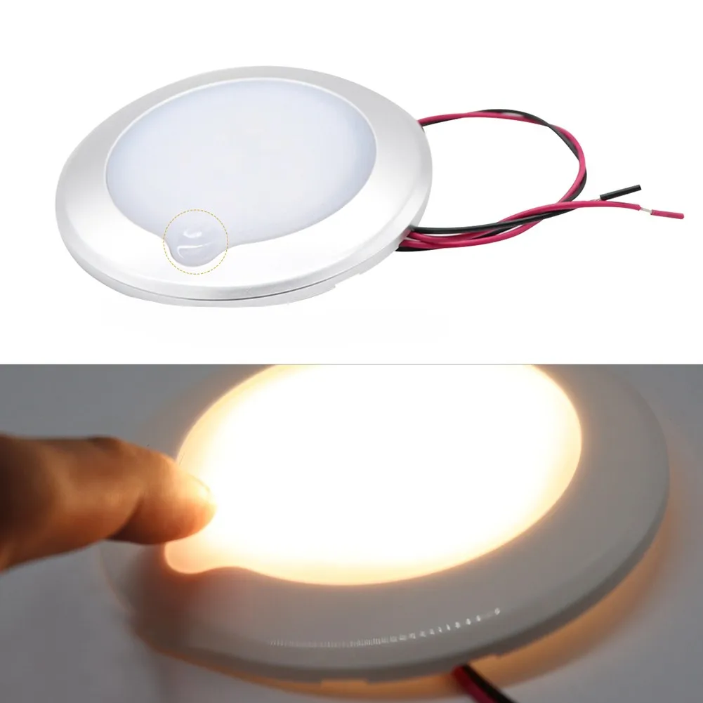 

Car Lights 1pc 3000-3300K LED Round Ceiling Lights Dimmer Touch Down Light Tools For RV Camper Boat Round Lights Equippments