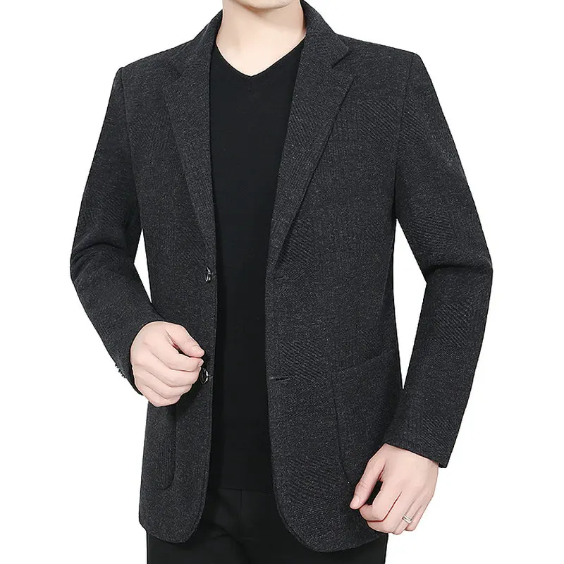 Мужской твидовый Блейзер элегантный деловой Повседневный пиджак с английским