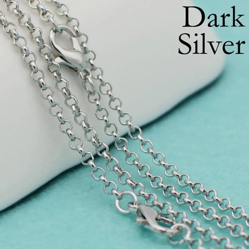 100 шт. 24 дюйма ожерелье антикварная цветная цепь Rolo звено оптом дюймовая оптом|link