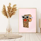 Смешная абстрактная леопардовая женская помада для телефона красочная настенная Картина на холсте постеры и принты настенные картины для декора спальни