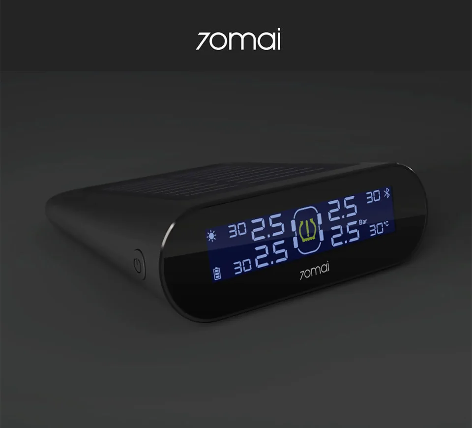 Xiaomi 70mai Автомобильный датчик TPMS Датчик давления в шинах монитор солнечной энергии двойной usb зарядка 4 встроенных датчика s система сигнализации