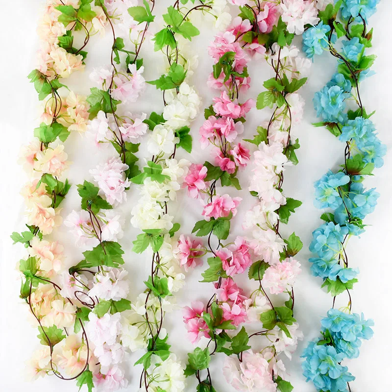 1 шт. шелковая розовая вишневая настенная подвесная гирлянда 225 см искусственный