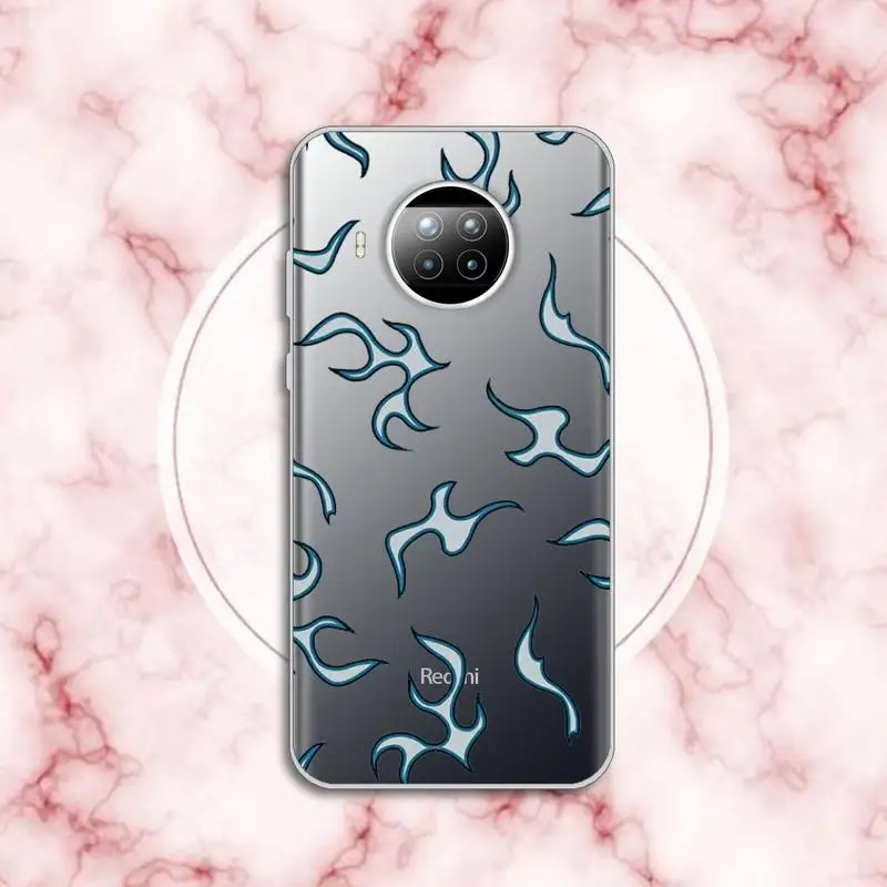 

Fashion Flame Fire Phone Case Transparent for xiaomi redmi note 8 9 9s 11 10t lite pro