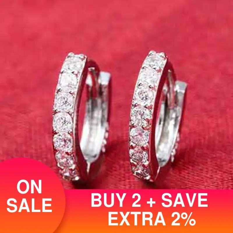 Женские серьги кольца с крючком свадебные ювелирные украшения E408 2021|sterling silver hoop