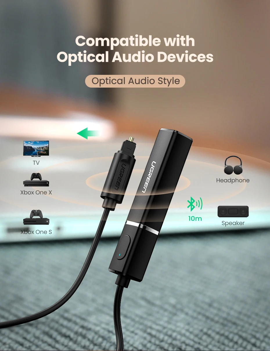 Ugreen Bluetooth передатчик 5,0 ТВ наушники ПК PS4 aptX LL 3,5 мм Aux SPDIF 3,5 разъем оптический аудио музыка Bluetooth 5,0 адаптер