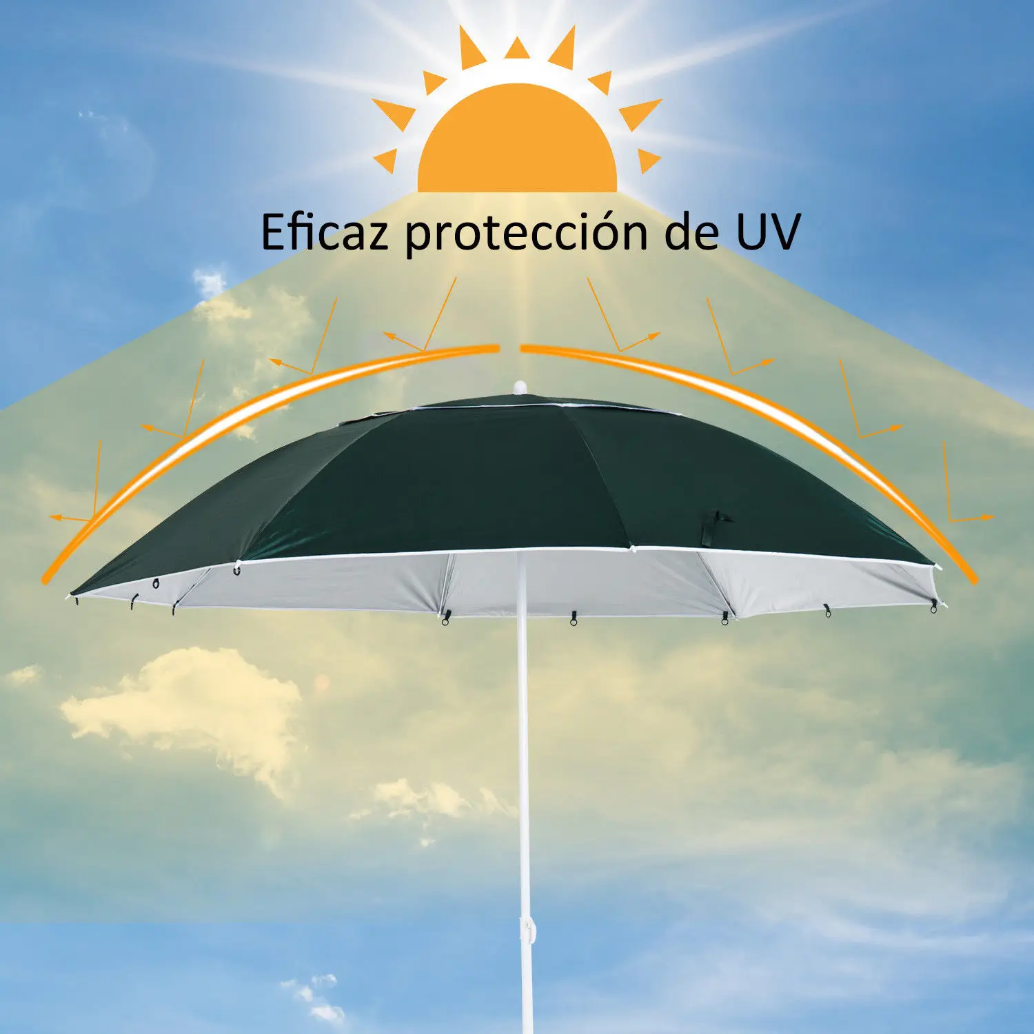 

2021 Outsunny beach umbrella with shop-Parasol Camping 2 functions for UV protection patio umbrella base patio table umbrella