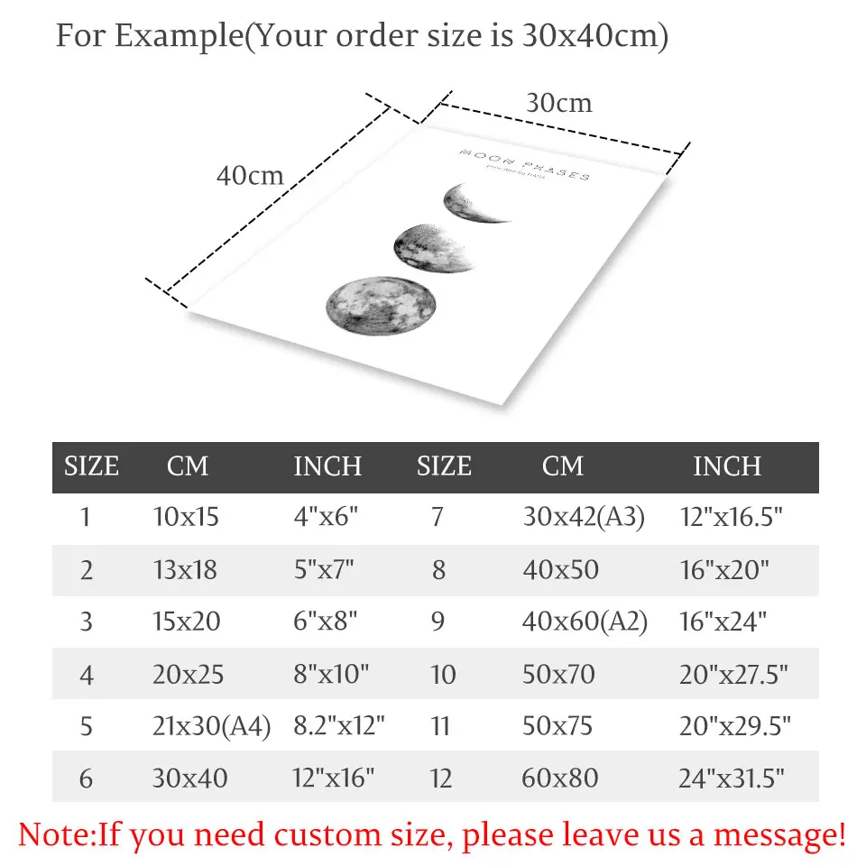 Супер Луна постер черно белая стена искусство природа холст картина фотография