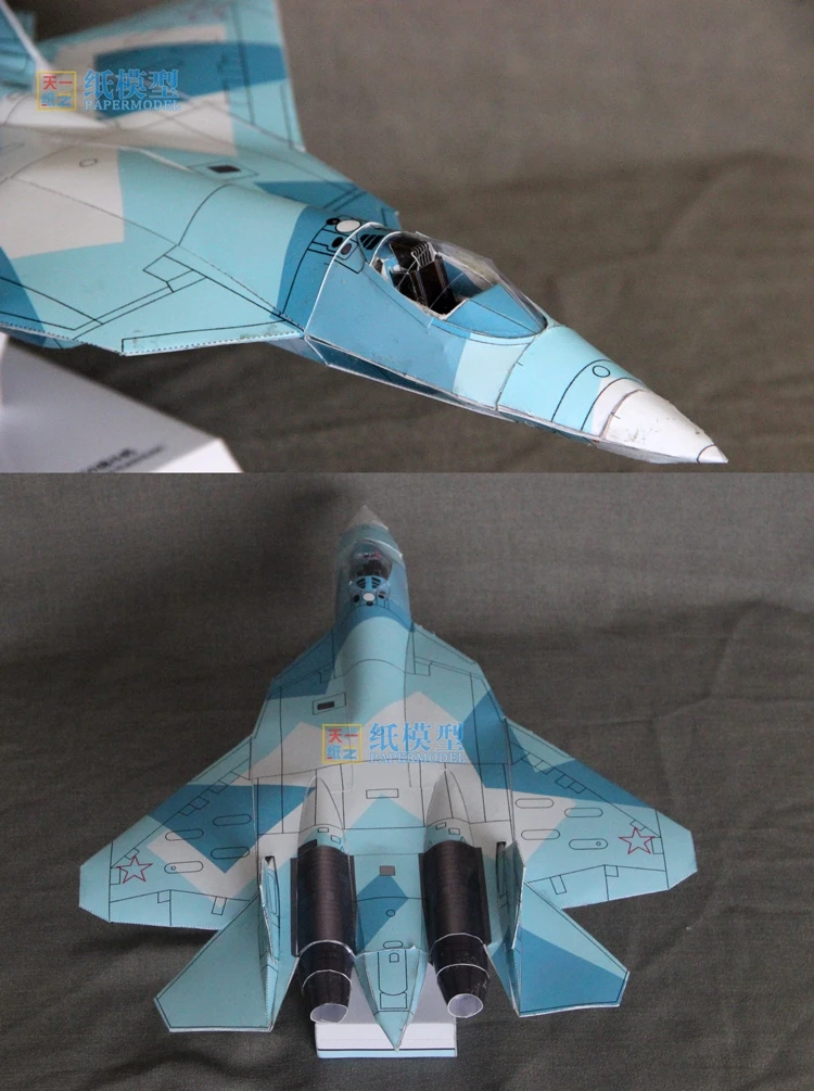 Русский T50 Stealth Fighter Бумажная модель пазл ручной работы авиационная Военная