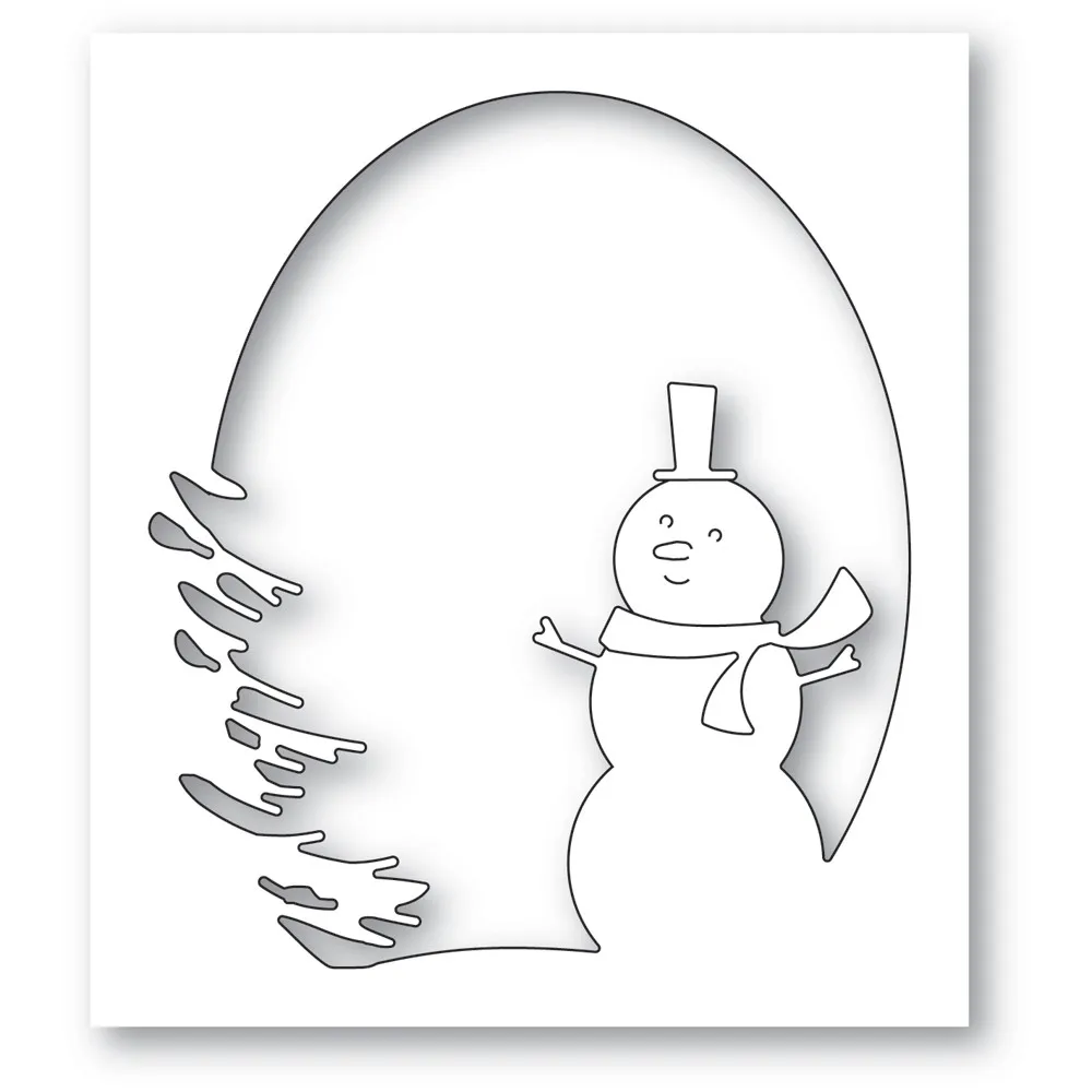 

Oval Snowman Collage Arrival New Metal Cutting Dies Scrapbook Diary Decoration Stencil Embossing Template Diy Gift Card for 2021