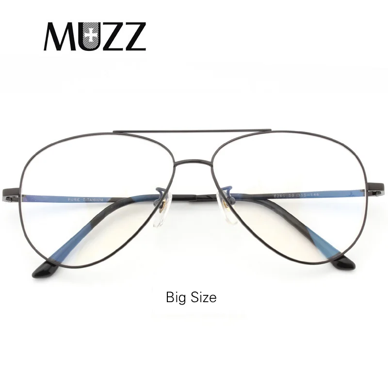 Big Size Pure Titanium Prescription Frame Pilot Men Oversize Eye Glasses Frame Optical Myopia Eyeglasses High-quality Frame for Women - Цвет оправы: Big Size