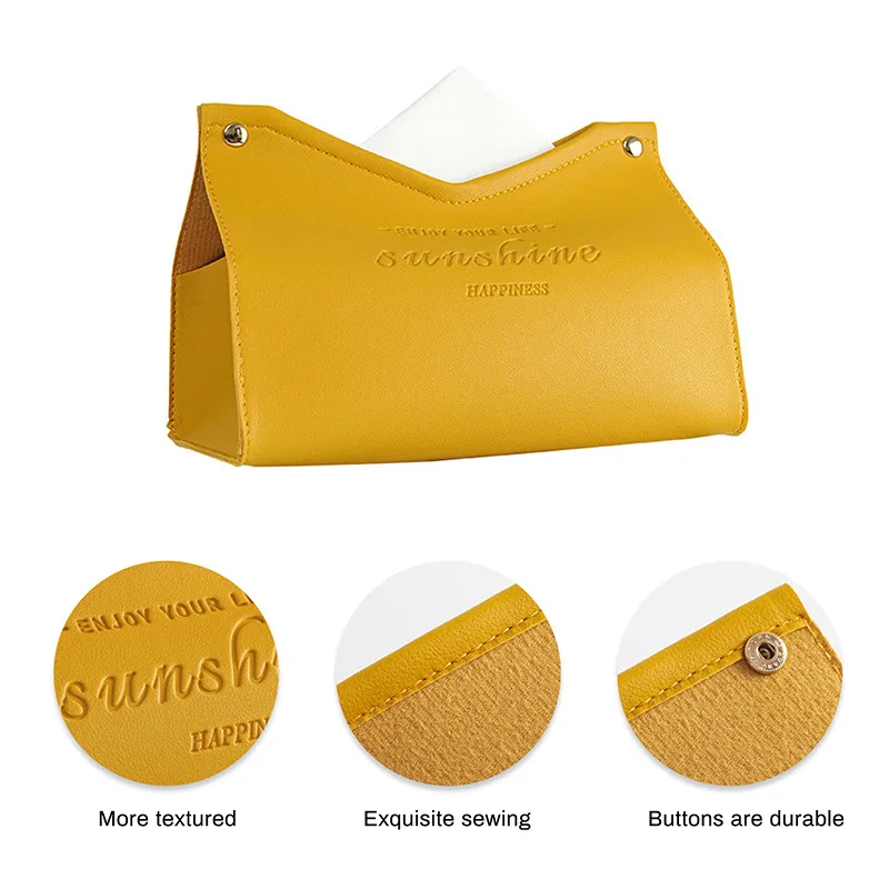 

PU Leather Tissue Case Box Car Toilet Pumping Paper Boxes Desktop Tissue Storage Container Desktop Nordic Large Storage Case