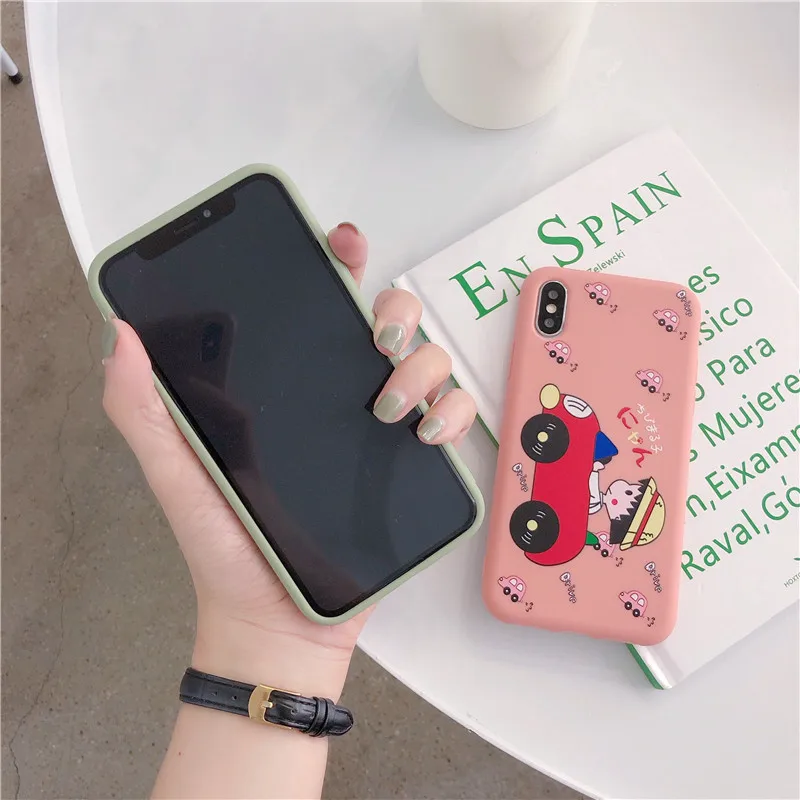 HYSOWENDLY Cartoon Crayon Shinchan Redmi 6 Note 7 For Xiaomi 8 Lite 9 SE Couple Soft Silicone TPU Cover for Mix 2 2s Case |