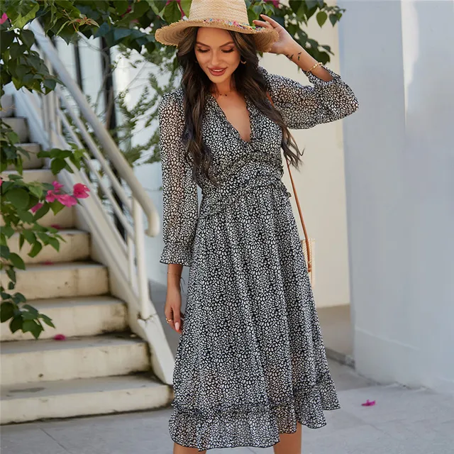 Summer Chiffon Dress Women Bohemian 