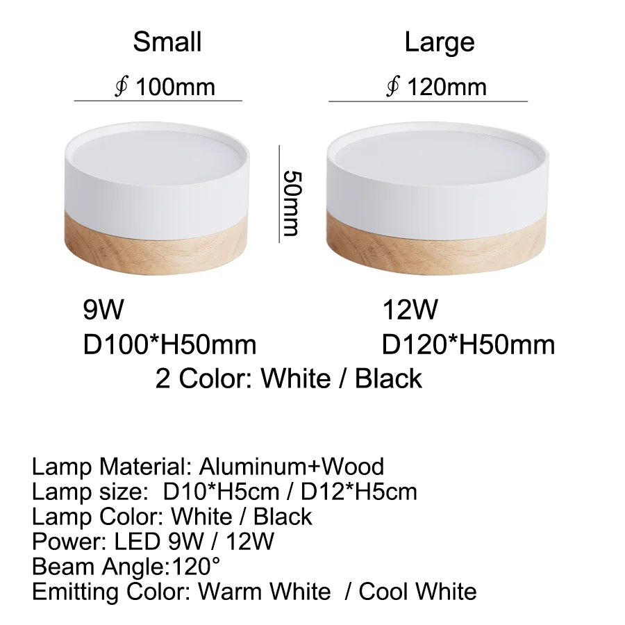 $19.62 LED Ceiling Lights 12W Modern Indoor Lighting for Living Room Bedroom Kitchen Ceiling Lamps Nordic Wood Macaron Lamp Fixtures