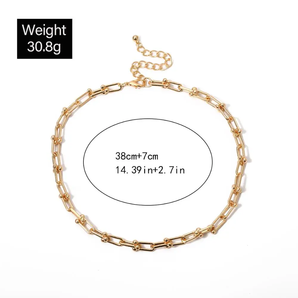 

Purui Punk Lock Link Chain Choker Necklace Vintage Gothic Twisted Chunky Collar Necklace for Women Men Statement Fashion Jewelry