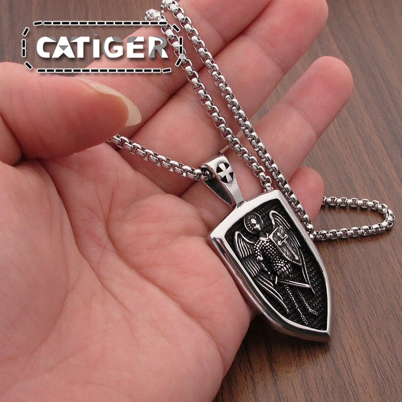 Прямая поставка серебристая Подвеска из нержавеющей стали в стиле панк Archangel