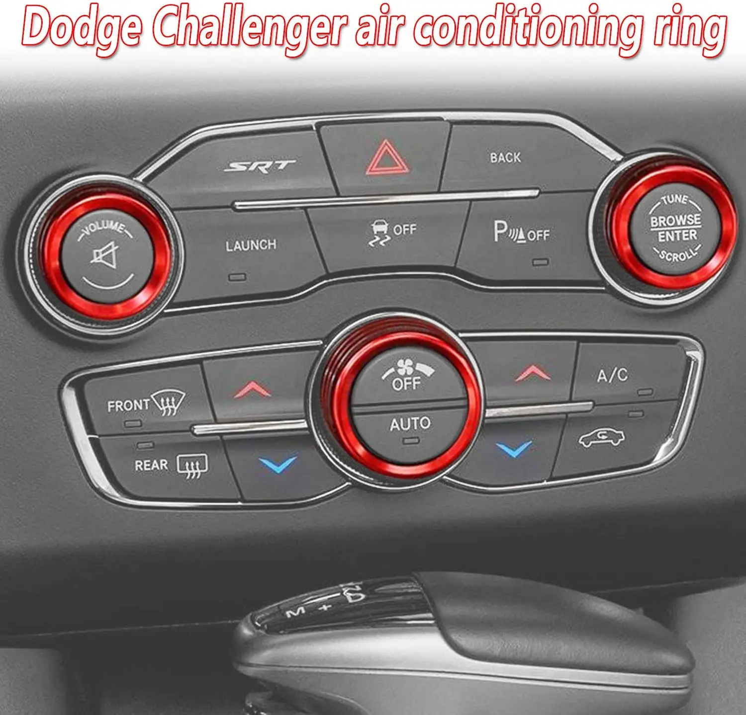 

Aluminum Steering Wheel Shift Paddle & Air Conditioner Switch Knobs Button Cover For 2015-2020 Dodge Challenger Charger