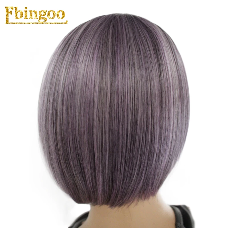 Ebingoo Ombre 613 Platinume блонд фиолетовый коричневый синтетический парик на кружеве с детскими волосами короткий прямой Боб Futura парик для женщин
