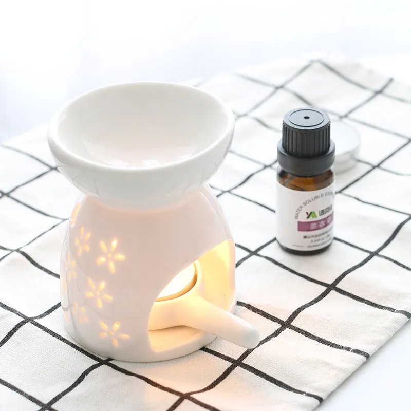 Белая фарфоровая лампа с полым эфирным маслом ароматическая горелка подсвечник