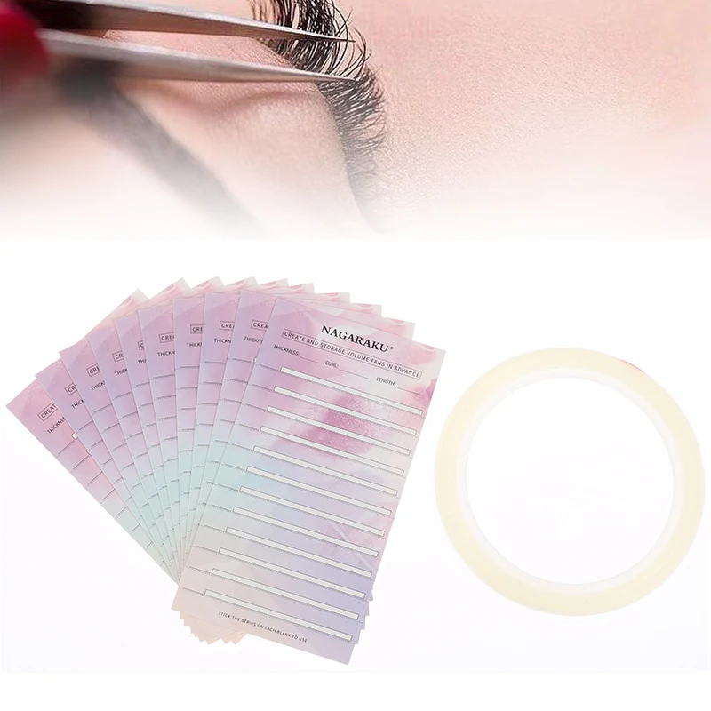

10Pcs Grafting Blossom Stick Eyelash Extension Memory Card Sticky Strip Tape