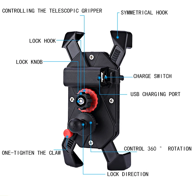 MOTOWOLF Motorcycle Phone Holder Usb Charging Charger Support Telephone Moto Quad Lock For Kawasaki Yamaha Suzuki Honda BMW KTM |