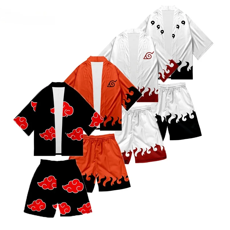 

Japanese Anime Cosplay Costume Kimono Uzumaki Akatsuki Haruno Sakura Sport Suit Tops Pants Shorts Disfraz Clothes T-shirt Coat