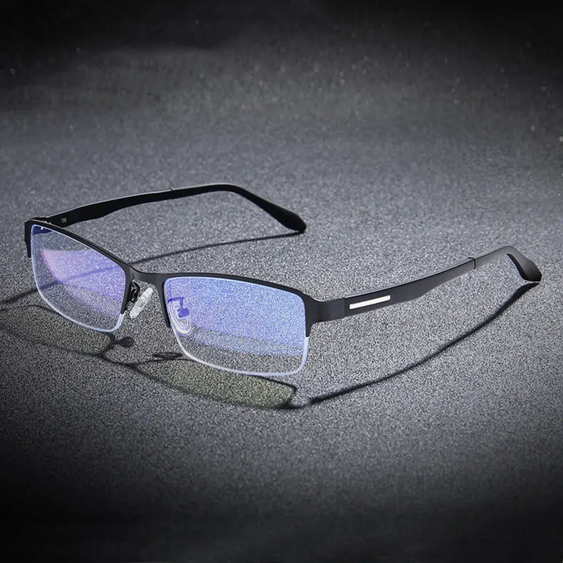 

Half Rim Glasses Men Style Spring Hinges Alloy Frame Glasses Hot Selling New Arrival EyeGlasses Anti BlueRay Glasses