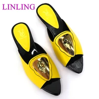 latest design african party pumps decorated with rhinestone luxery shoes women ladies dress shoes open toe pumps 2 cm 37 43
