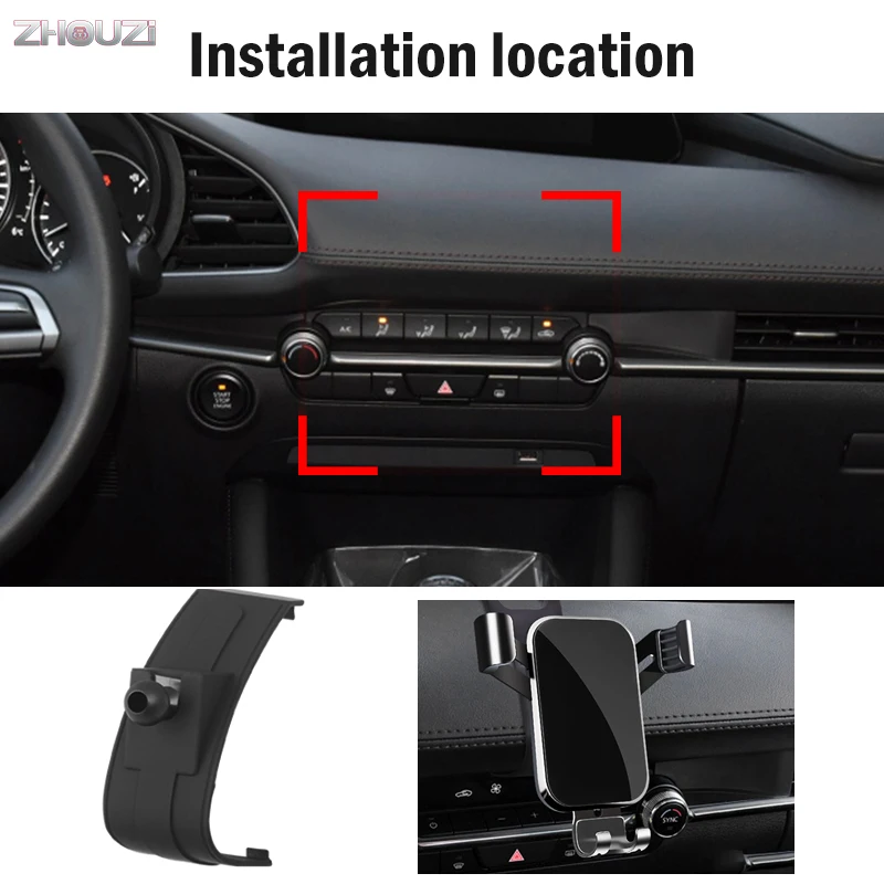 car mobile phone holder special gps gravity mounts stand navigation bracket for mazda 3 axela 2020 2021 car accessories free global shipping