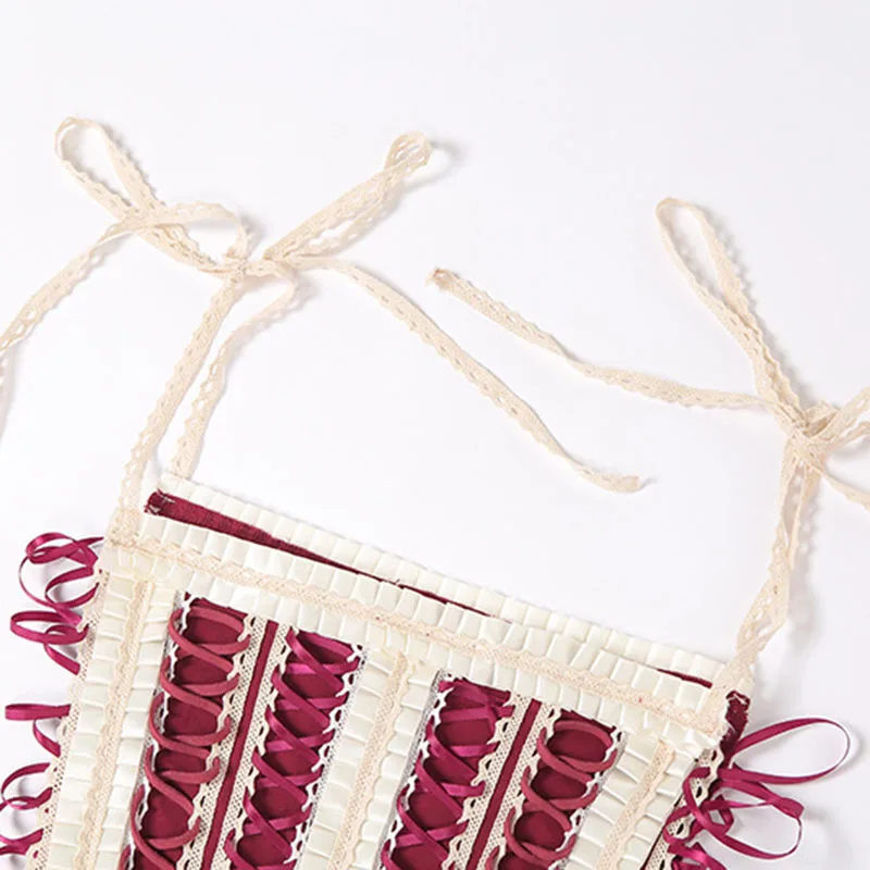 

SEASONS 2021 New Summer Hollow Out Bandage Sexy Camisole Casual Fashion Club Streetwear Y2K Patchwork Female Crop Top ASVE83211