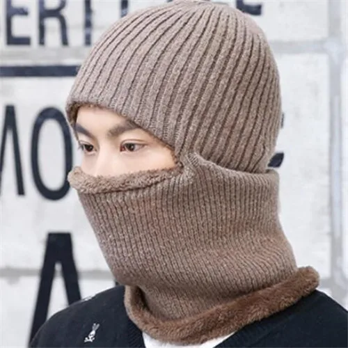 G Зимние шапки для мужчин Skullies Beanie шапка зимняя шапка мужской женский шерстяной шарф шапка s Набор Балаклава маска Knitted шапка вязаная шапка - Цвет: G