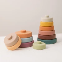 6 pcs baby toy food grade silicone jenga building blocks stacking blocks infant construction toy rubber teethers montessori toy