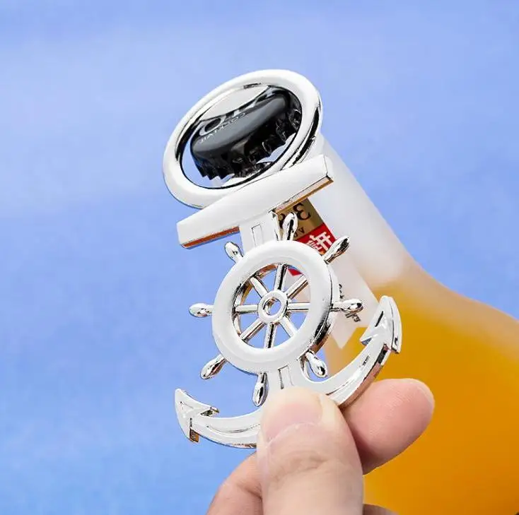 

Sea Theme Indian Wedding Favors For Guests Souvenirs Nautical Anchor Rudder Metal Beer Bottle Opener 100pcs Wholesale Wholesale