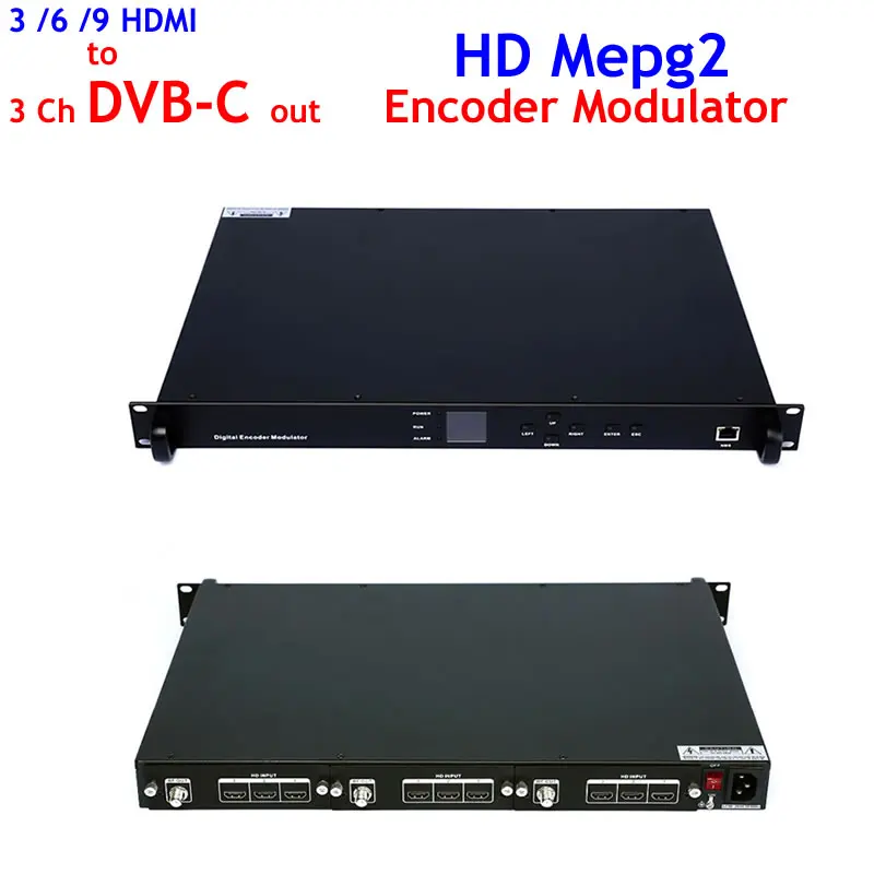 Модулятор HD в телефон 9 маршрутов вход на 3 канала J. DVB-C 83a/C Rf выход 1U Rock 1080P mepge2