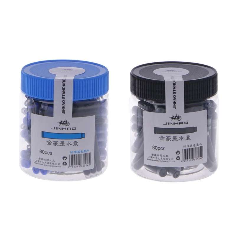 

Blue Black Ink Cartridges For Fountain Pen Refillable Bag Standard 2.6mm X6HB