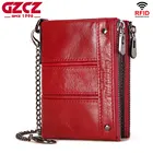 GZCZ 2020 ручной работы из яловой кожи для женщин кошелек из мягкой кожи маленькое отделение для монет Perse женские кошельки с отделением для карт, Элитный бренд кошелек на молнии