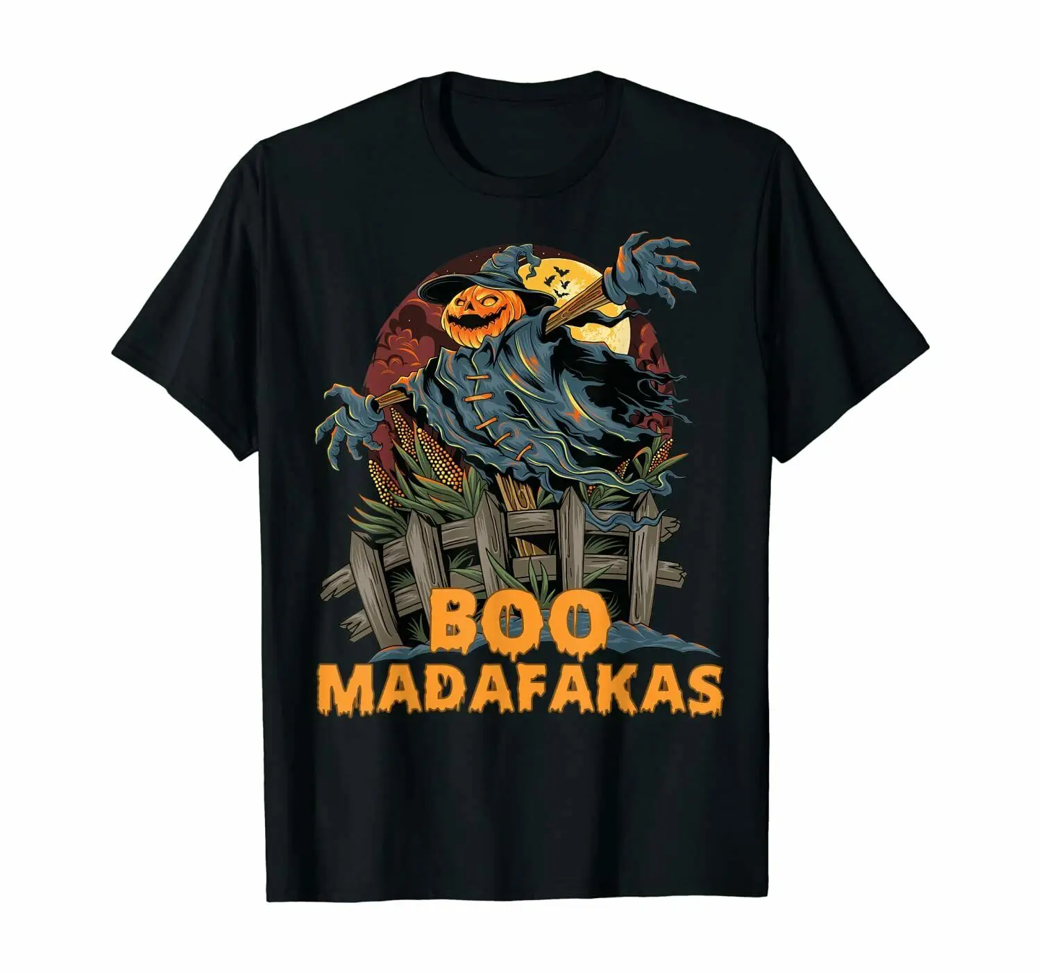 

Boo Madafakas Scary Pumpkin Scarecrow Evil Pumpkin Halloween T-Shirt Gothic Short Sleeve T-Shirt Harajuku Tshirt