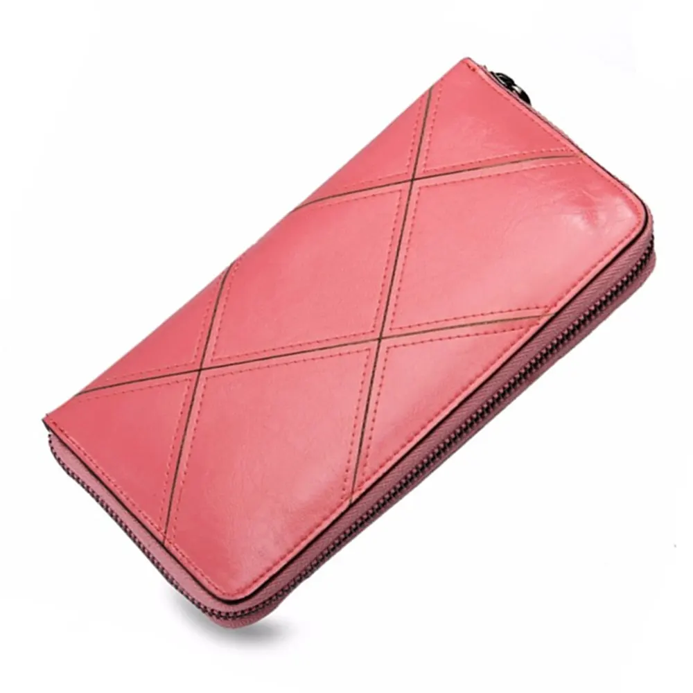 B3617-Pink Бренд BISON DENIM, представляет мужской Для женщин кошелек длинный бумажник из натуральной кожи для женская обувь на застежке-молнии закрытые Для женщин клатч с держатель для карт B3262 - Цвет: B3617-Pink
