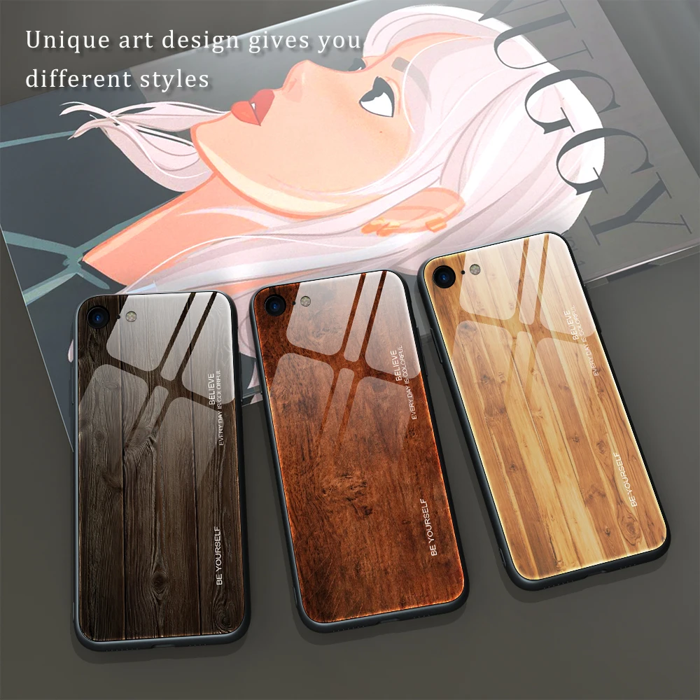 Деревянный стеклянный чехол для телефона IPHONE 12 pro max/13pro/11 Pro Max/XS MAX/XR SE 100 Plus/6s 2020/78