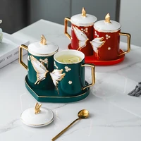 nordic 3d relief ceramic cups set coffee mug high capacity milk mugs fashion drinkware couples cups christmas gift wedding gift