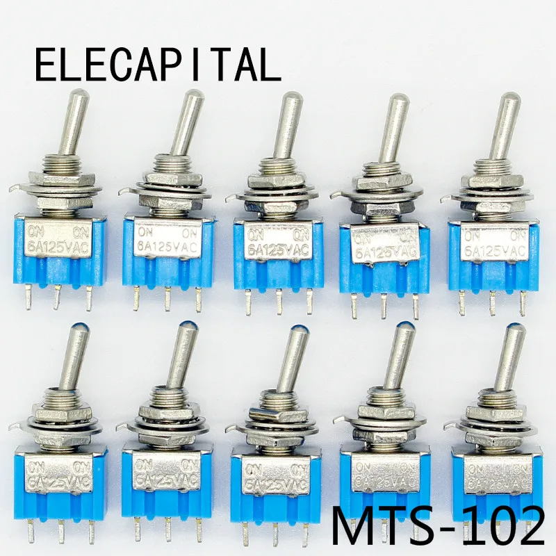 10 шт./лот синий мини MTS 102 3 контактный SPDT ON 6A 125VAC миниатюрные тумблеры|switch switch|switch