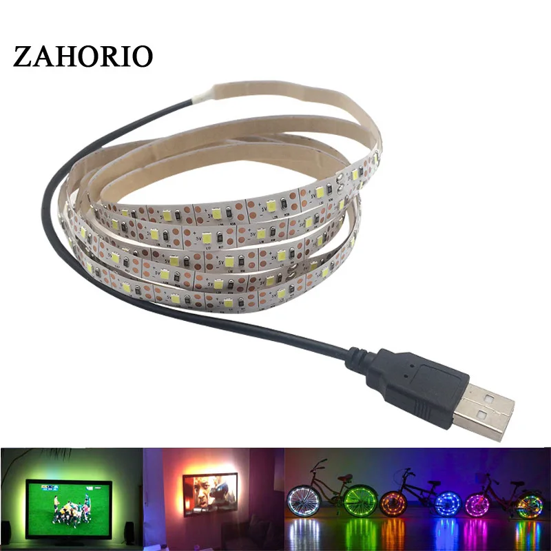 Светодиодная лента гибкая светящаяся 2835SMD для подсветки ТВ 5 В пост. тока 1/2/3/4/5 м |