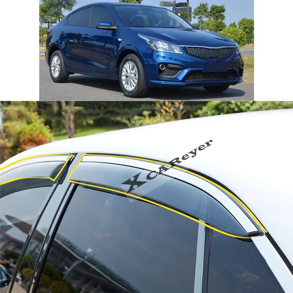 

Стикер для кузова автомобиля KIA K2 Sedan 2017 2018 2019 2020, пластиковое окно, ветровое стекло, козырек от дождя/солнца, запчасти на вентиляционное отве...