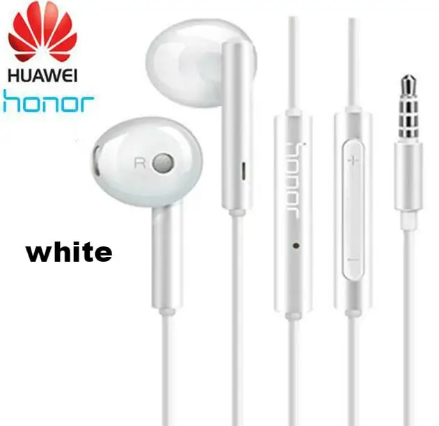 Оригинальные наушники huawei am116 гарнитура Honor AM115 Mic 3,5 мм для xiaomi huawei P7 P8 P9 Lite P10 Plus Honor 5X 6X mate 7 8 9 - Цвет: Белый