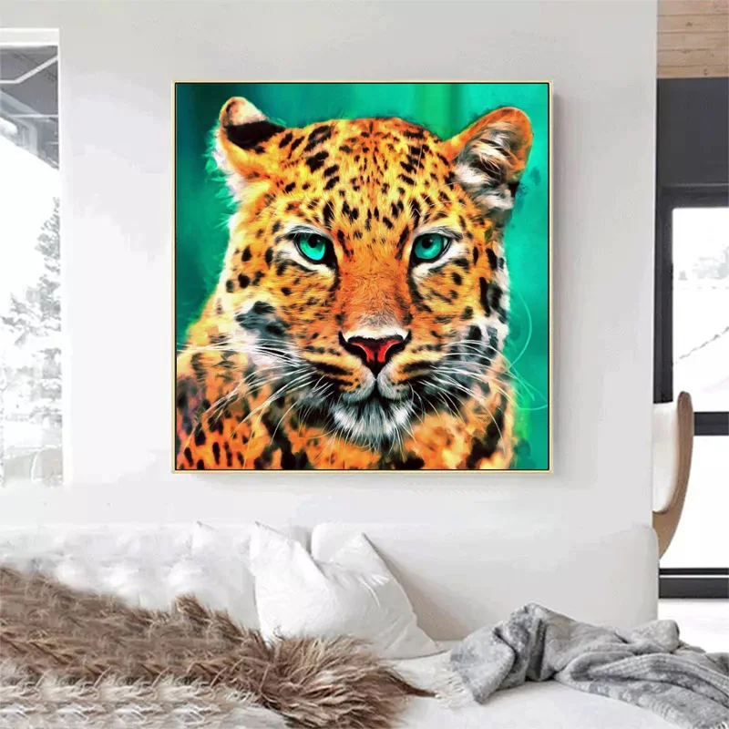 

Modern Oil Painting Printed on Canvas Leopard Animal Painting for Decoration and Interior Canvas Art Abstract Poster Cuadros
