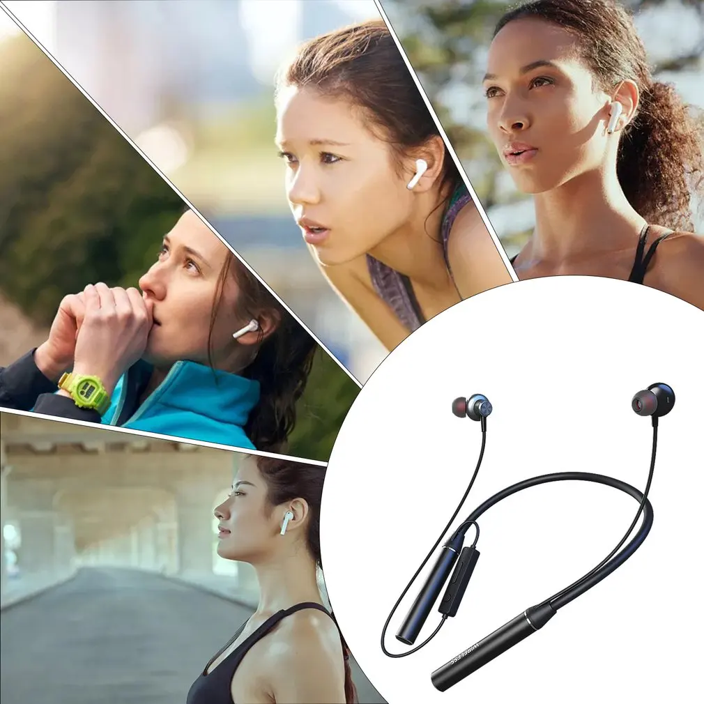 

80 Hours Endurance Headphone Bass Wireless Headphones with Mic Stereo Neckband Earphones Sport Headset TF Card