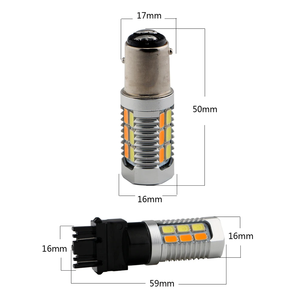 2X DC12 в 5630 28 SMD белый янтарь 1157 BAY15D 3157 7443 Двухцветная светодиодная лампа для