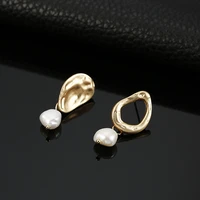 new simple irregular design asymmetric metal hollow short earrings fashion dangle earrings gift