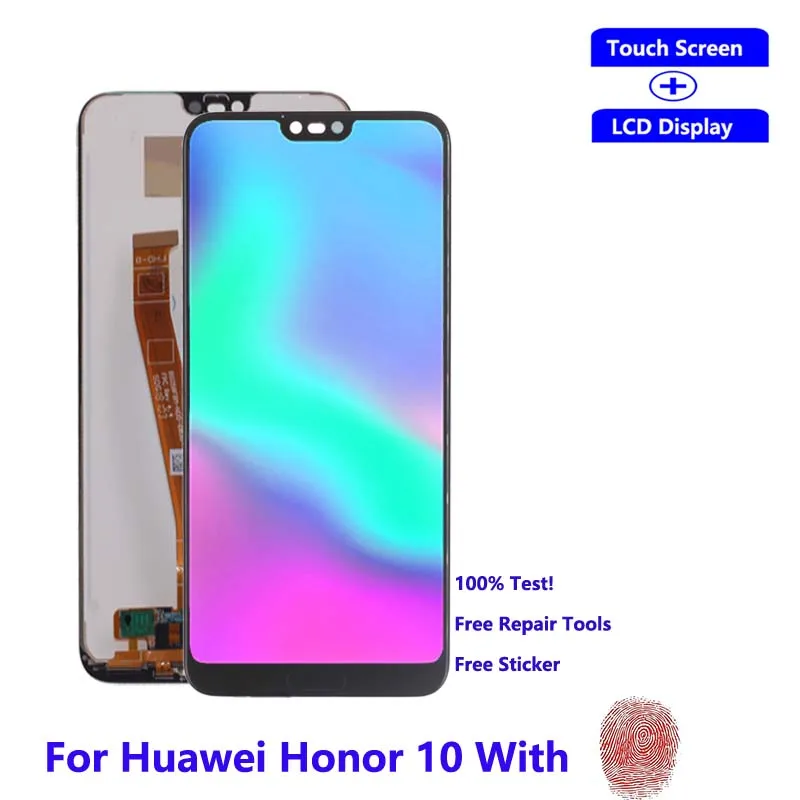 

For Huawei Honor 10 Orginal LCD Display Touch Screen Digitizer Assembly For Honor 10 COL-L29 Screen LCD Fingerprint Lock