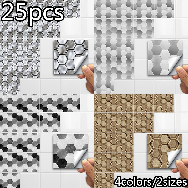 

Decal Wall stickers DIY Kitchen Bathroom Background Decoration Hexagon